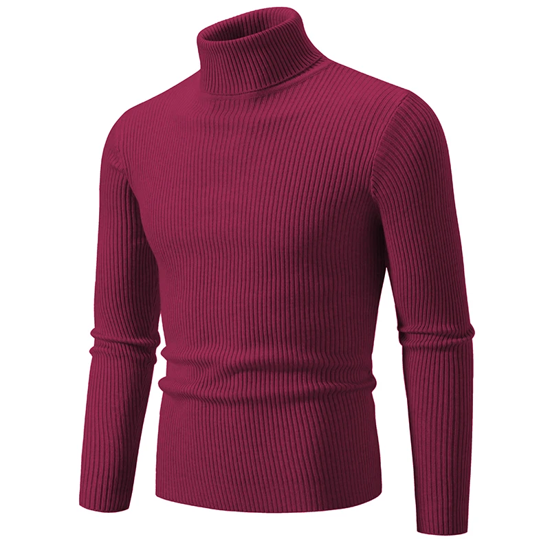 Men Turtleneck Sweater Pullover Knitted Warm Casual turtleneck sweater basic sweater jacquard sweater
