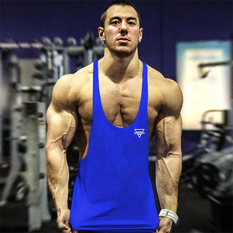 Brand Gym Mens Tank Top Clothing Bodybuilding Singlets Fitness Vest Muscle Sleeveless Workout  Sportswear Shirt Stringer