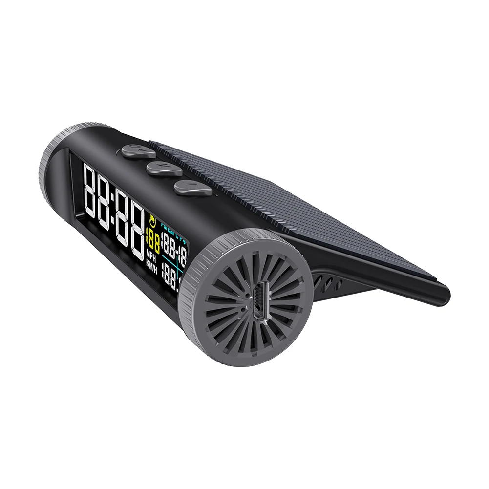 

Alarm Solar-Powered HUD Head Up Display USB Rechargeable