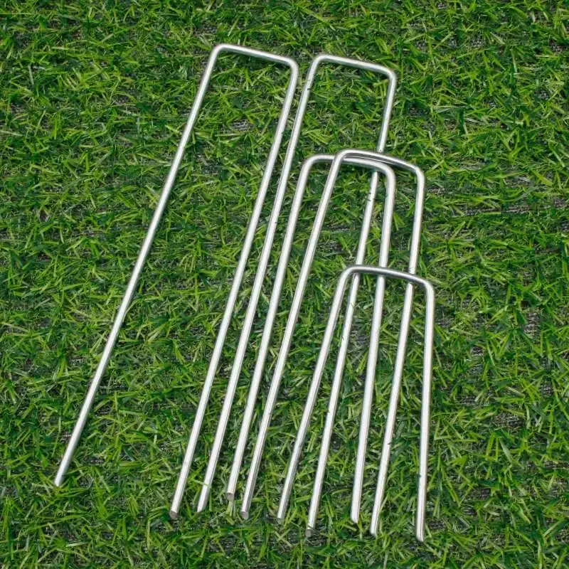 Stakes Galvanized Landscape Staple Metal Heavy Duty U Shaped Garden Landscape Ground Pin for Securing Weed Barrier Fabric garden staples plant stakes