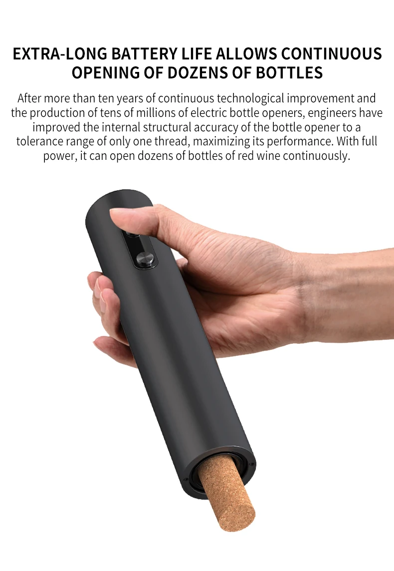 Description Picture 6 of itemElectric Wine Opener Set Automatic Corkscrew with Aerator Pourer and Foil Cutter for Kitchen Bar Party Gifts