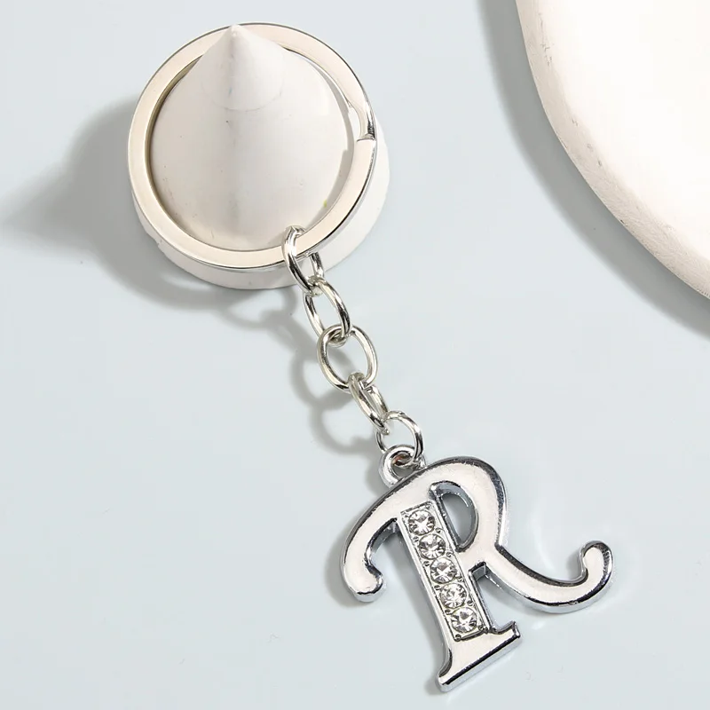 Metal Keychain A-Z Initial Key Ring 26 Capital Letter Key Chains For Women  Men Handbag Accessorie