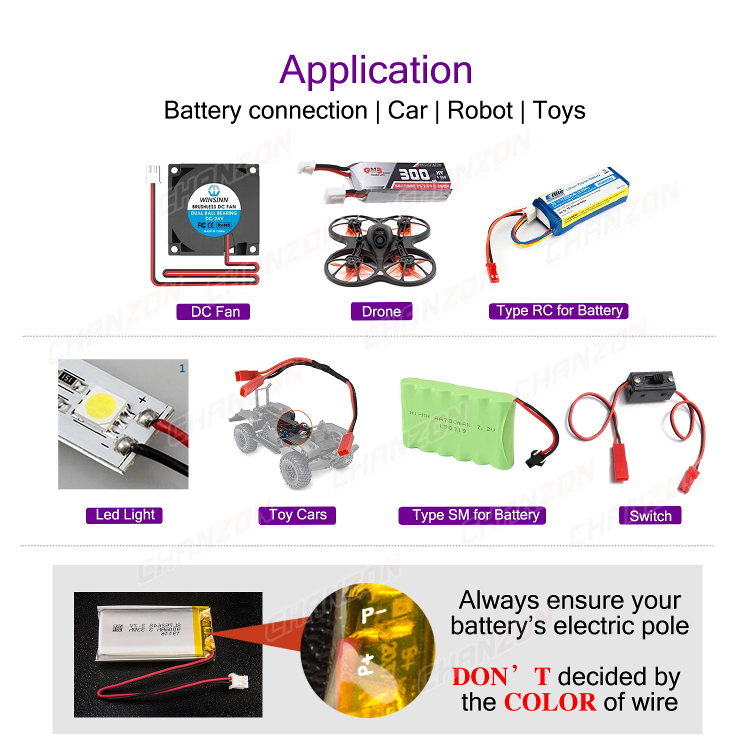 Câble de connecteur 22awg PH 2mm pour JST PH2.0 2.0mm, adaptateur 2 broches JST-PH 2 broches Micro batterie mâle femelle, prise de connexion, Extension RC – Image 5