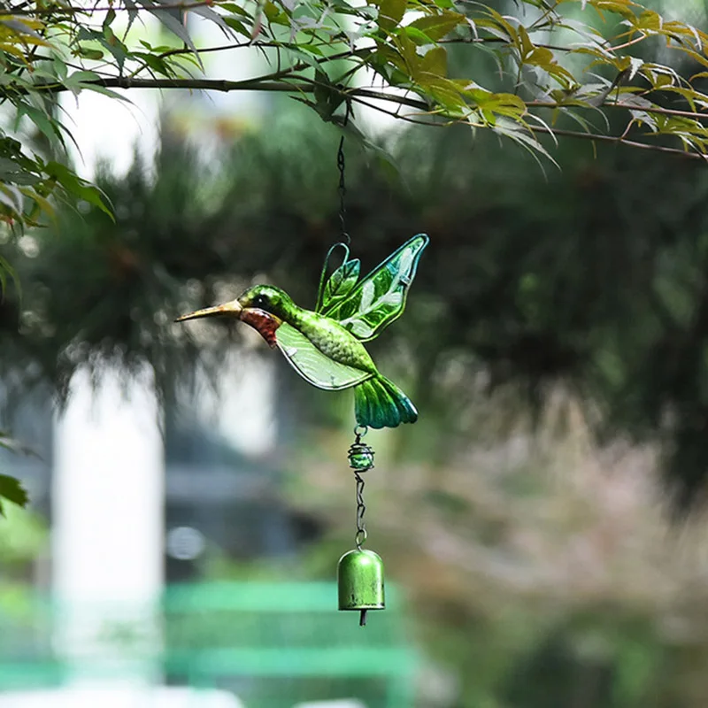 

Colored Wrought Iron Kingfisher Wind Chimes Home Decoration Ornaments Window Home Decoration Door Sun Catcher Ornaments