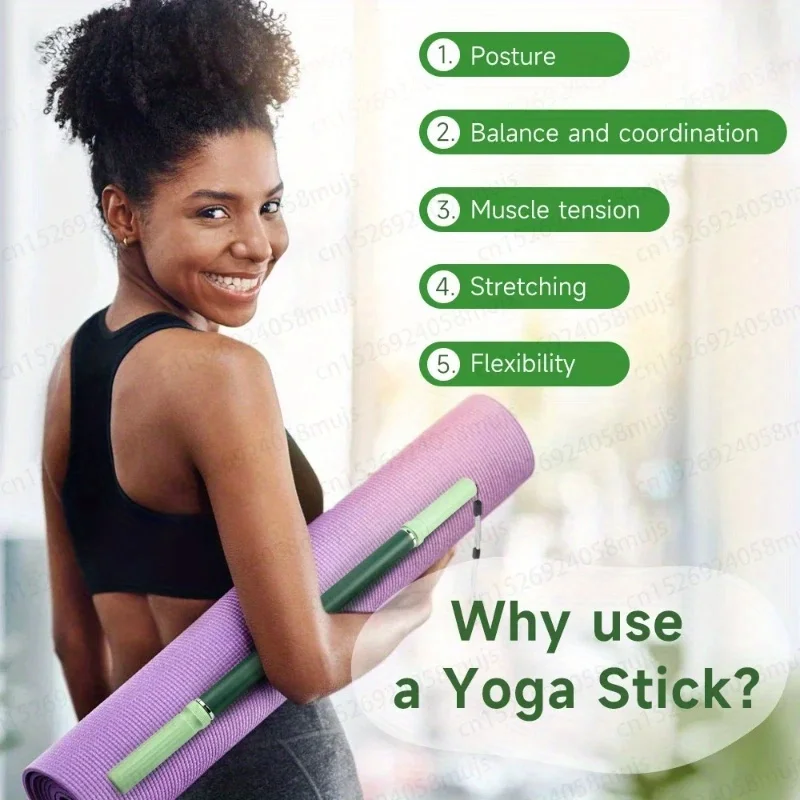 Yoga Fascia Stick 57cm Extended Muscle Relaxation Massage Roller Yoga Massage Stick for Leg Stretching and Release Fitness
