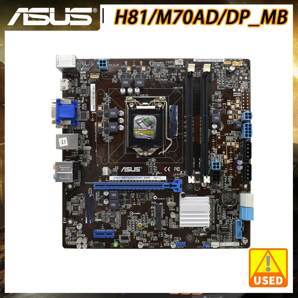 Asus H81 M70ad Dp_mb Motherboard 1150 Motherboard Ddr3 Ram Memory Intel