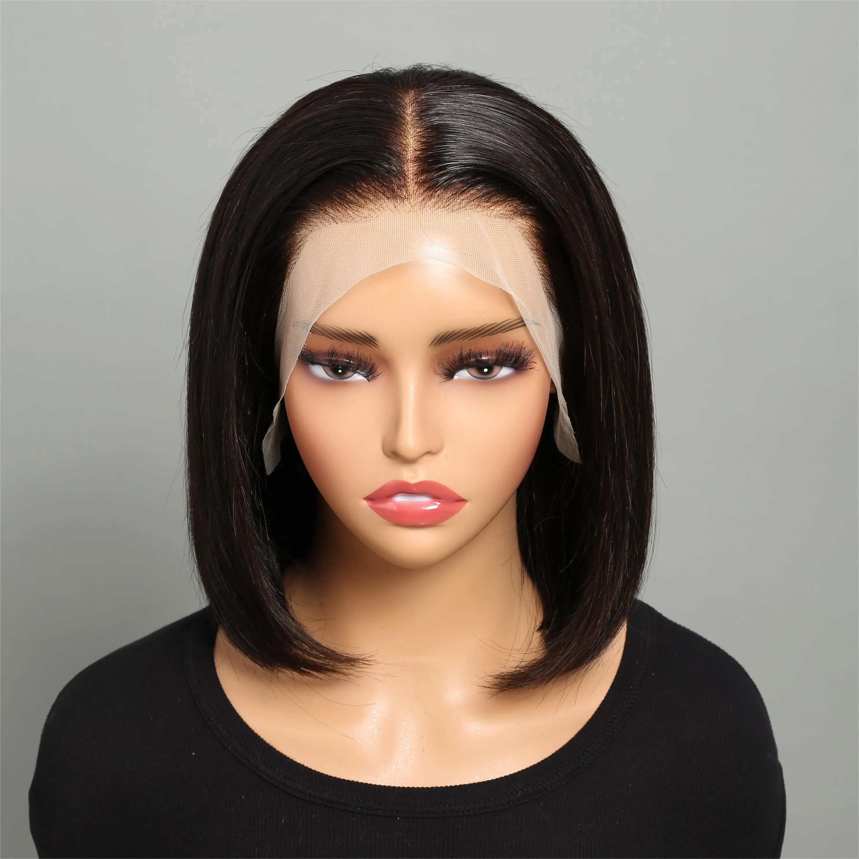 T Part Human Hair Wigs Straight Bob Wig Preplucked With Baby Hair Short Bob Lace Wigs Human Remy T Part