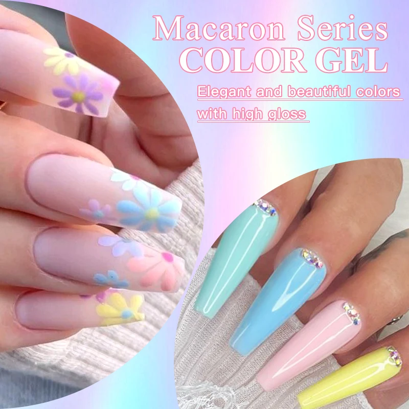 10pcs Gel Nail Polish Set with Nail Lamp, Base Top Coat Long Lasting Soak Off UV Gel Polish Kits for Nail Art DIY Design Vernis 4