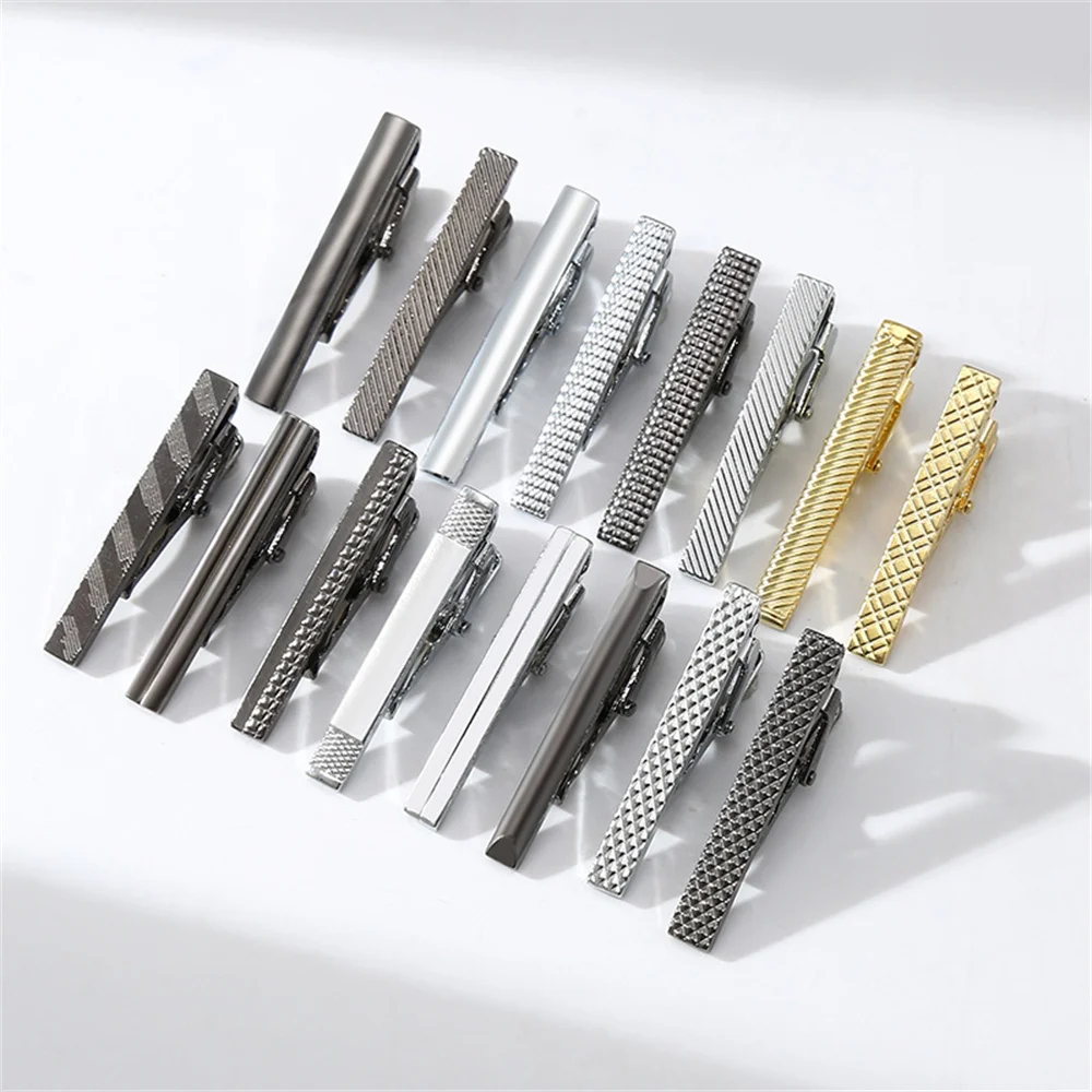 

4.5CM Metal Tie Clip For Men Tie Clasp Clip Wedding Necktie Gentleman Ties Bar Crystal Tie Pin Business Suit Accessories Jewelry