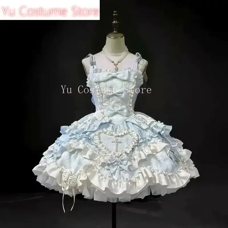 Yu Japanese Sweet Lolita Jsk Dress Women Kawaii Vintage Elegant Bow Ruched Princess Strap Dress Harajuku European Clothing - Image 6