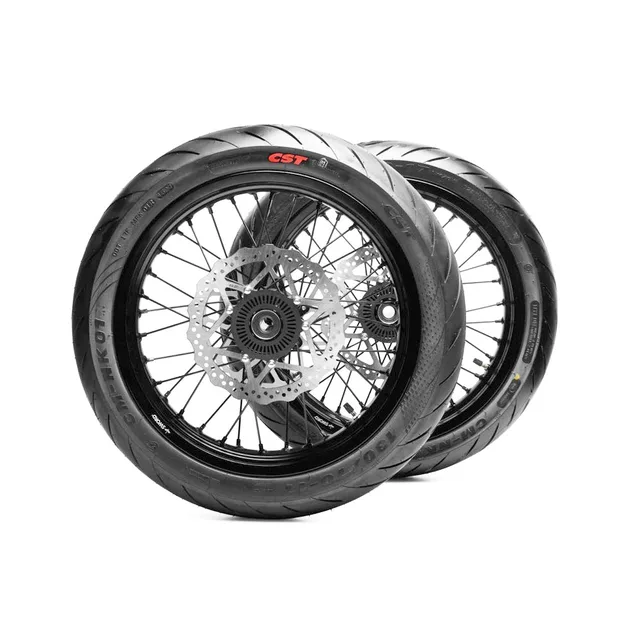 Kit de roues de vélo tout-terrain Ultra électrique 17 pouces, roues Ultra bee Supermoto avant 100/80-17/arrière 130/70-17, Kit de roues de rue 1