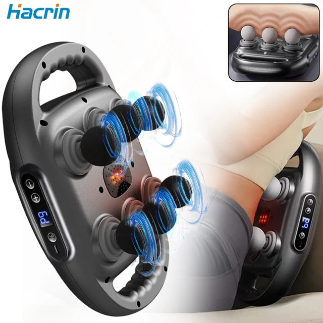 Fascia Gun 6 Heads Massage Gun Muscle Relaxation Electric Massager Body Massage Deep Tissue Muscle for Pain Relief Back Leg Neck