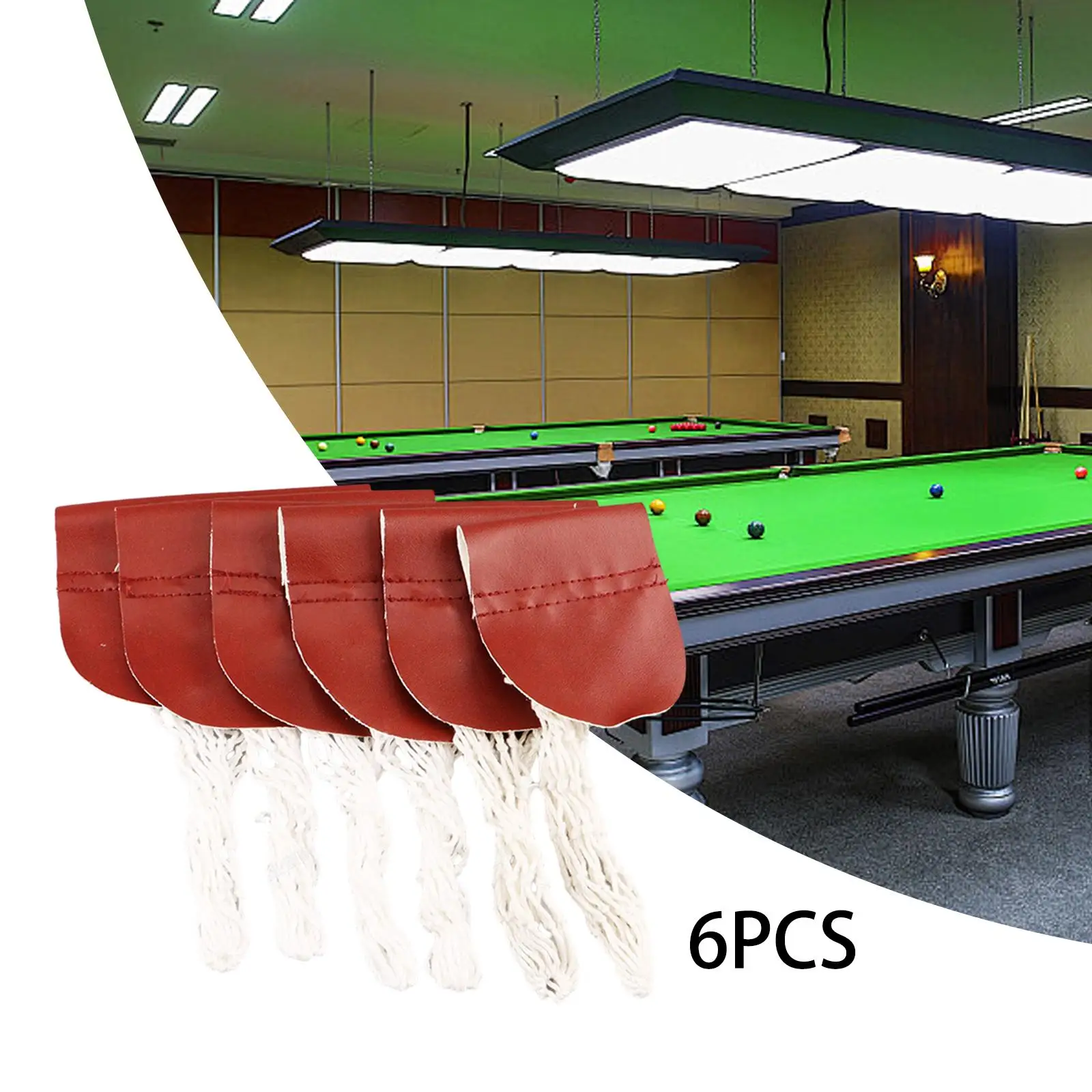 

6x Pool Table Net Drop Bag Billiard Pocket Net Billiard Accessories