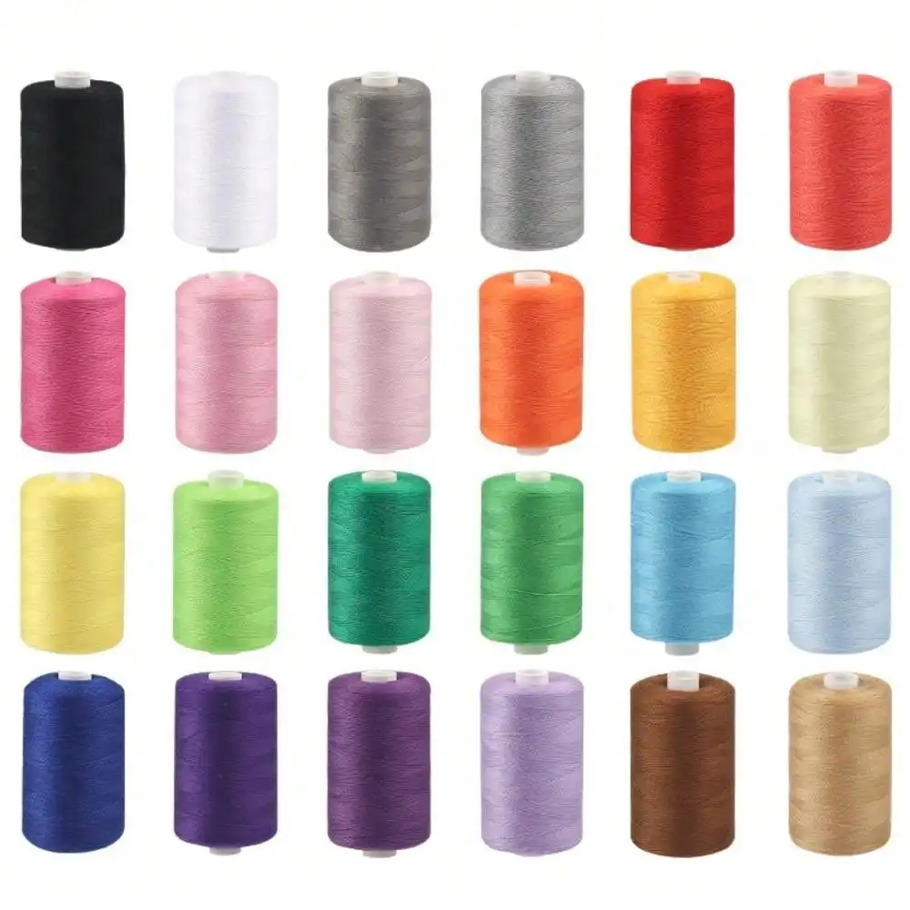 Vibrant 12-Color Polyester Sewing Thread Set for DIY Projects and Embroidery
