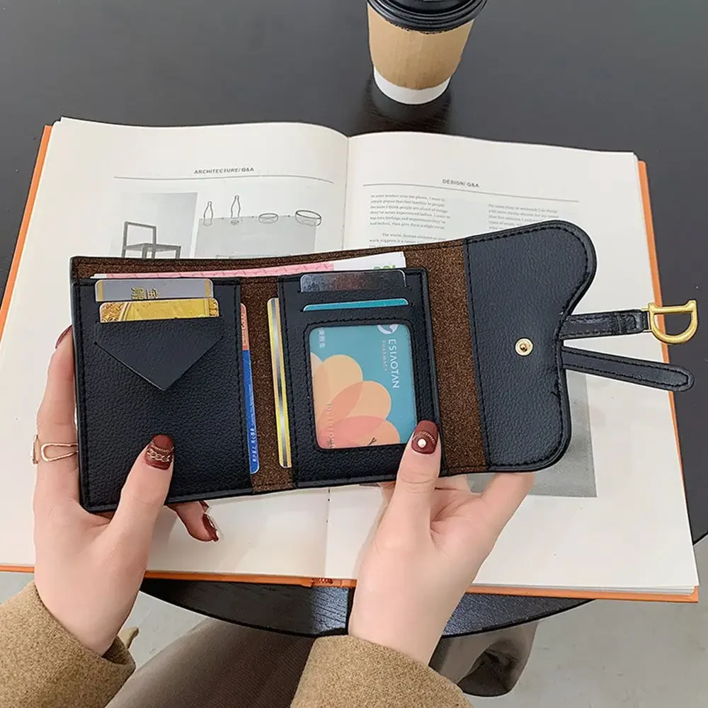 Fashion Luxury Mini Coin Purse Multi-functional PU Leather Wallet Money Bag Short Small Multi-Card Women Clutch Card Holder 5