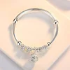 2024 Fashion Women Jewelry Gift Charm Artificial Stone Bangle Cuff Bracelet Ball Bell Pendants Sliver 925 Sterling Silver 3