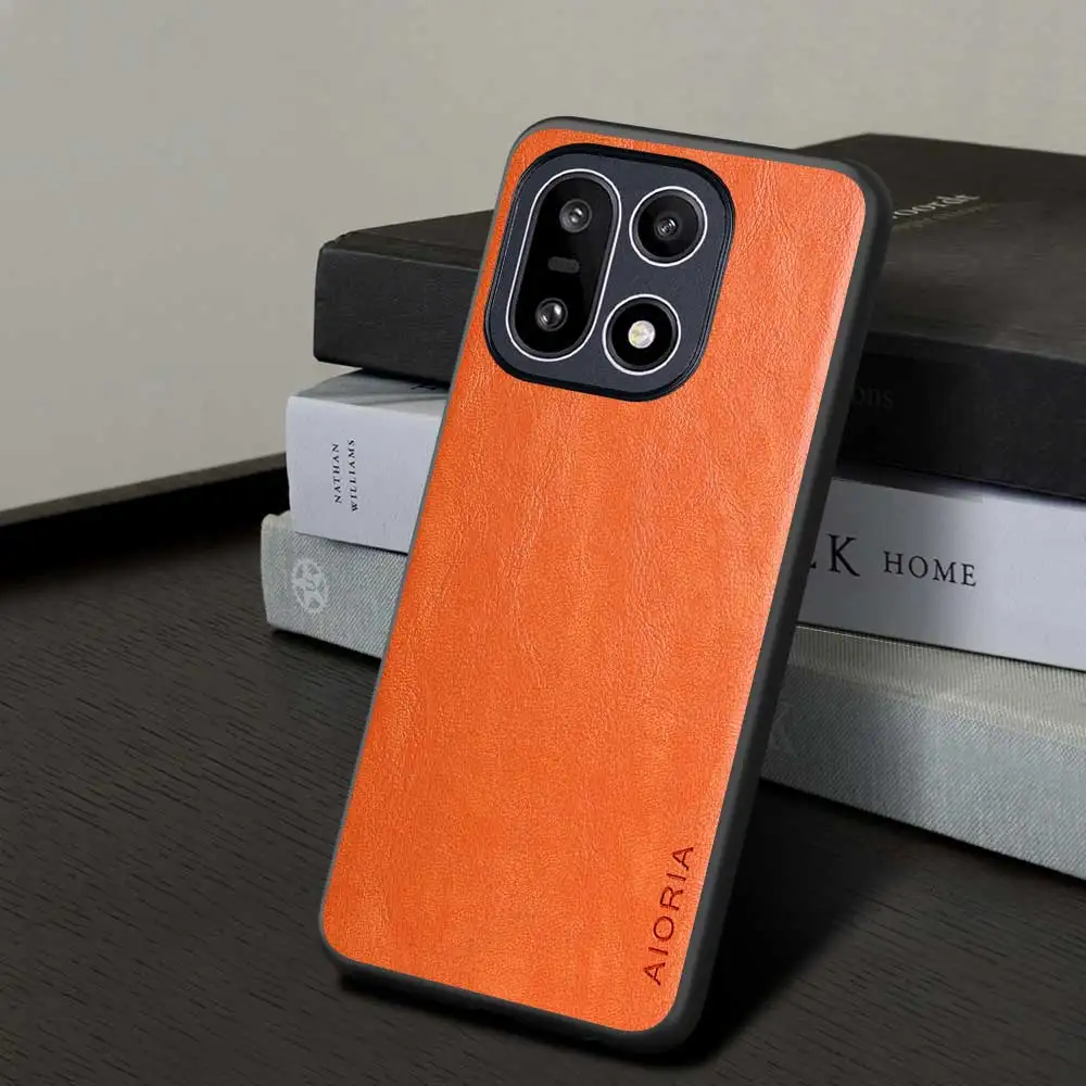 Luxury Solid Color Leather Phone Case - Premium Back Cover