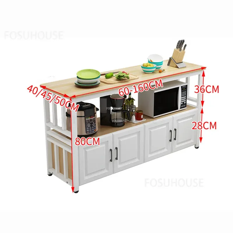 Modern Solid Wood Kitchen Cabinets Home Kitchen Furniture Creative Tableware Storage Cabinet Rack Multi-layer Kitchen Console N 6