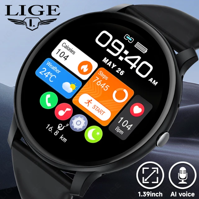 LIGE Bluetooth appel femmes montre intelligente hommes sport Fitness montres fréquence cardiaque moniteur de santé Smartwatch dames pour Android iOS 1