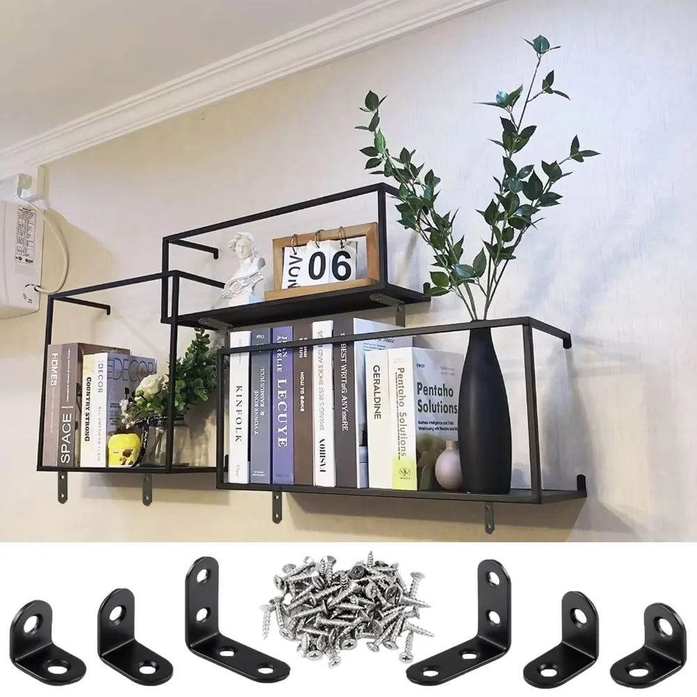 Stainless steel black corner bracket L-shaped bracket 90 degree right Angle L-shaped corner with screw fastener,