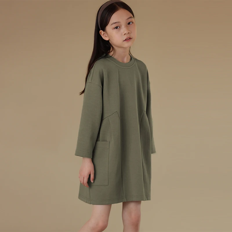 Autumn And Winter New Girls' Sweatshirt Green Dress Cotton Children's Pleated Pockets Casual Long-Sleeved Dresses TZ206 - AliExpress 1501 Autumn And Winter New Girls' Sweatshirt Green Dress Cotton Children's Pleated Pockets Casual Long-Sleeved Dresses TZ206 - AliExpress 1501