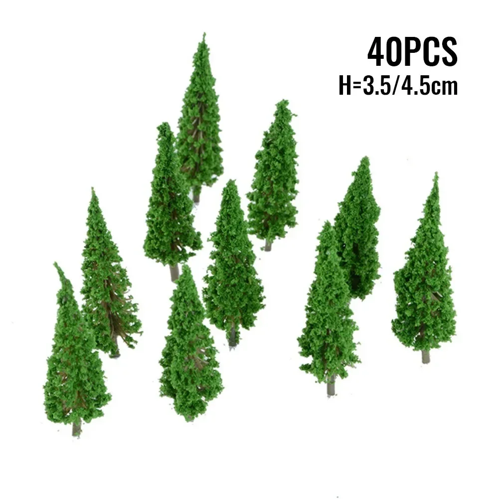 Artificial Plants 40Pcs Miniature Landscape Scenery Train Railways Trees Model Scale 1:100 Green Artificial Miniature Tree Scenery Railroad Decor