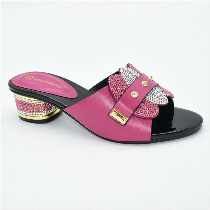 Women High Heels Party Pump Non-slip Rhinestone Square Toe Summer Fall Shoes