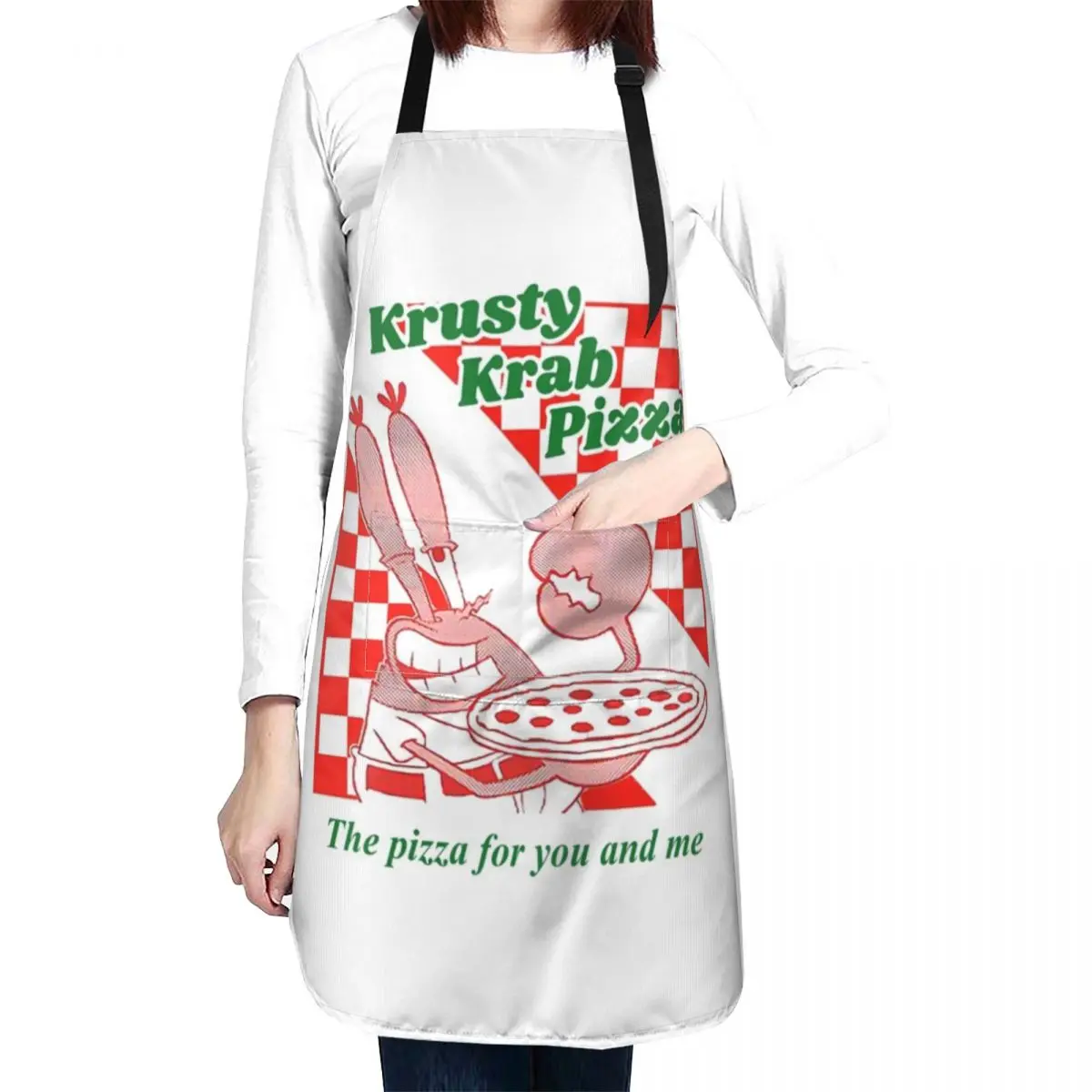 Krusty Krab Pizza Apron Kitchen Tools christmas decoration Women's Dress Waterproof Kitchen Apron For Women