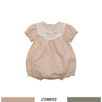 In Stock! 2024 Summer New Ins Style Girl Child Cute Wild Lou Pink Romper 1