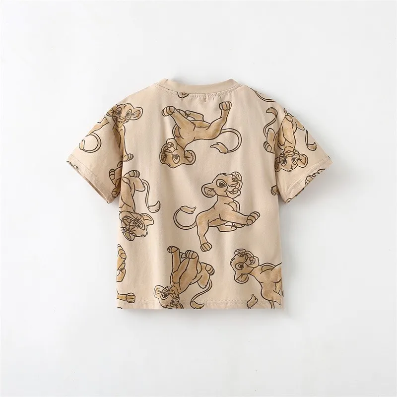 Cartoon T-shirt For Boys Trendy Summer New Kids Costume Loose Cute Tees Outer Wear Toddler Mickey Mouse Print Crewneck Tops 2