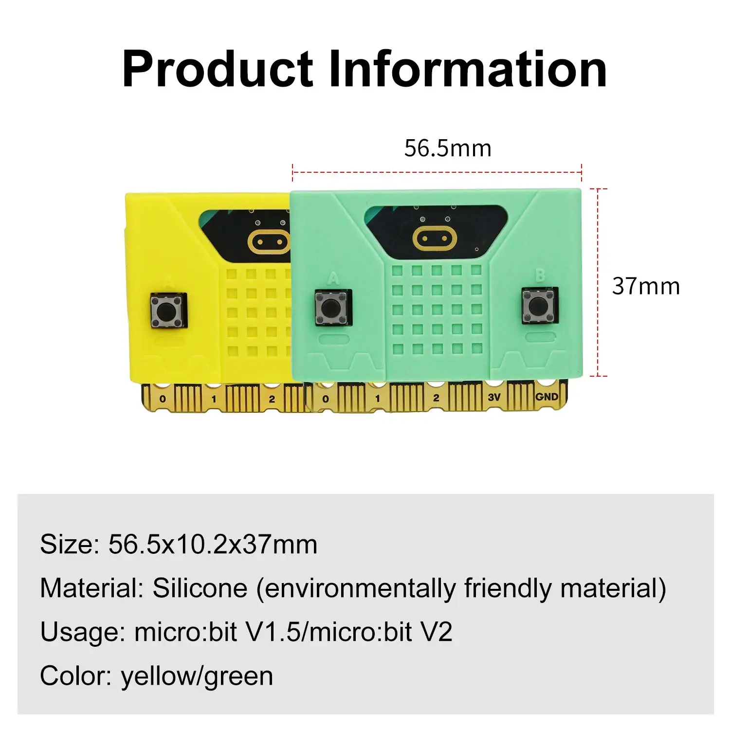 Yahboom New Silicone Case For Micro:bit V1.5/V2 Board Not Include Microbit:bit for Student Learning Programming STEM Education