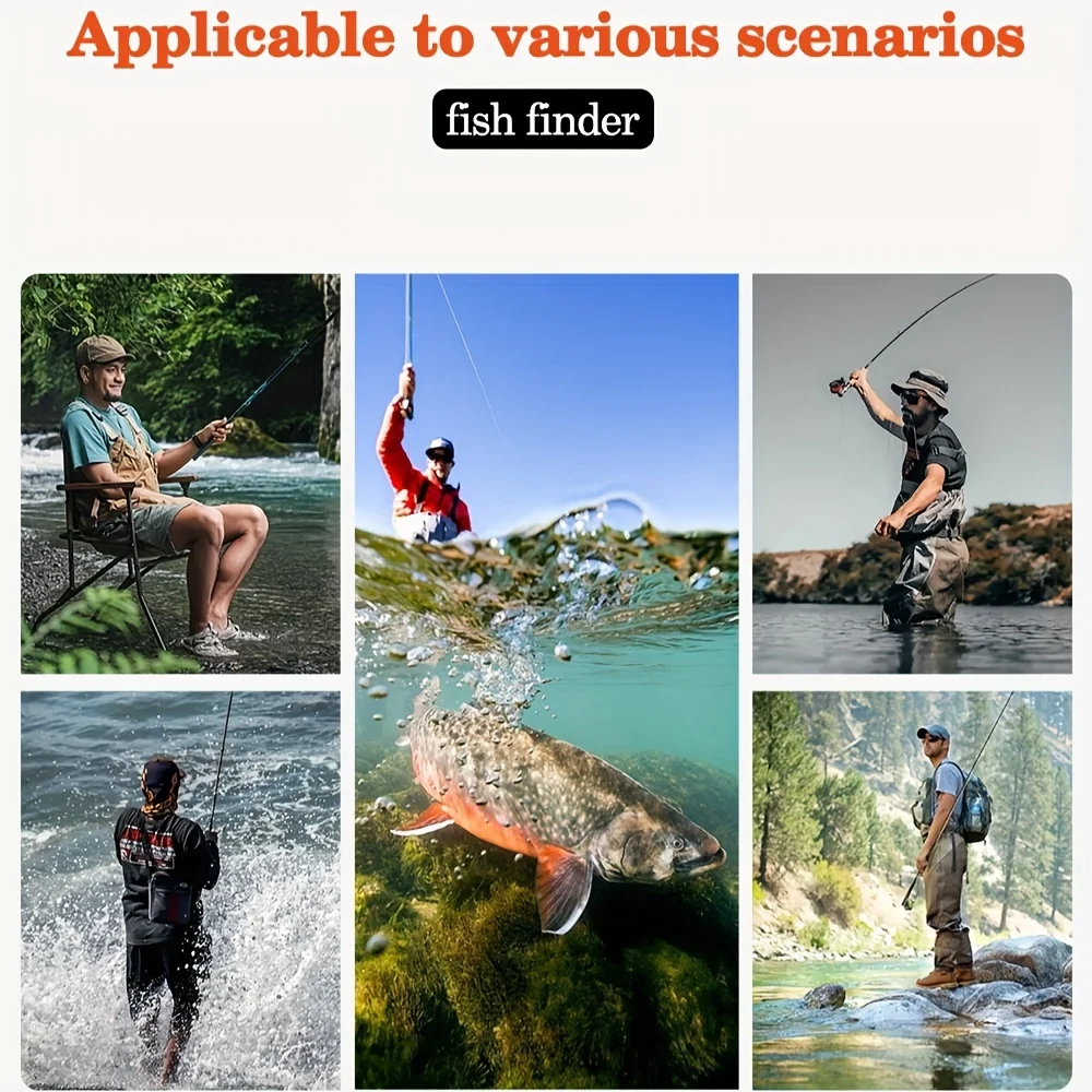Wireless Sonar Fish Finder Compatible With Smartphones 40m Depth Detection Range Portable 2.95inch Fishing Assistant