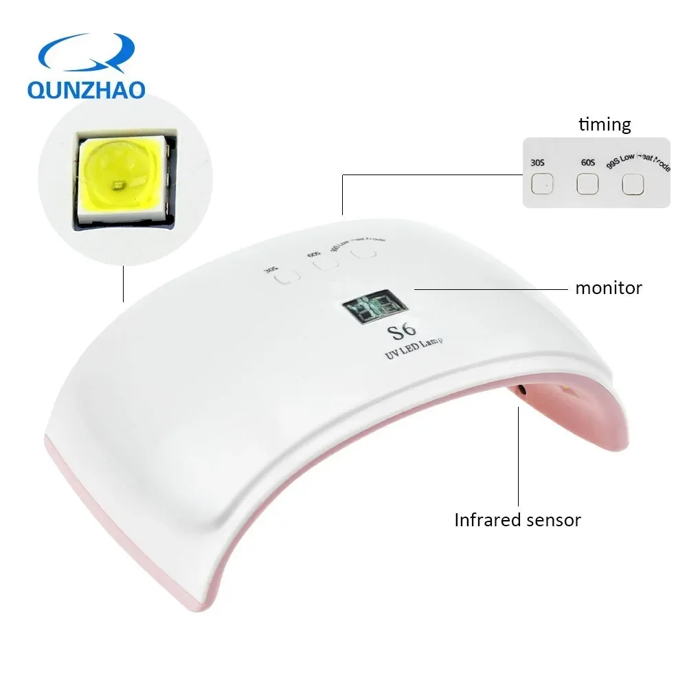 SunS6 Nail Dryer 48W UV LED Nail Lamps Smart Sensor 30s/60s Time Setting Machine for Curing Gel Polish Drying 5