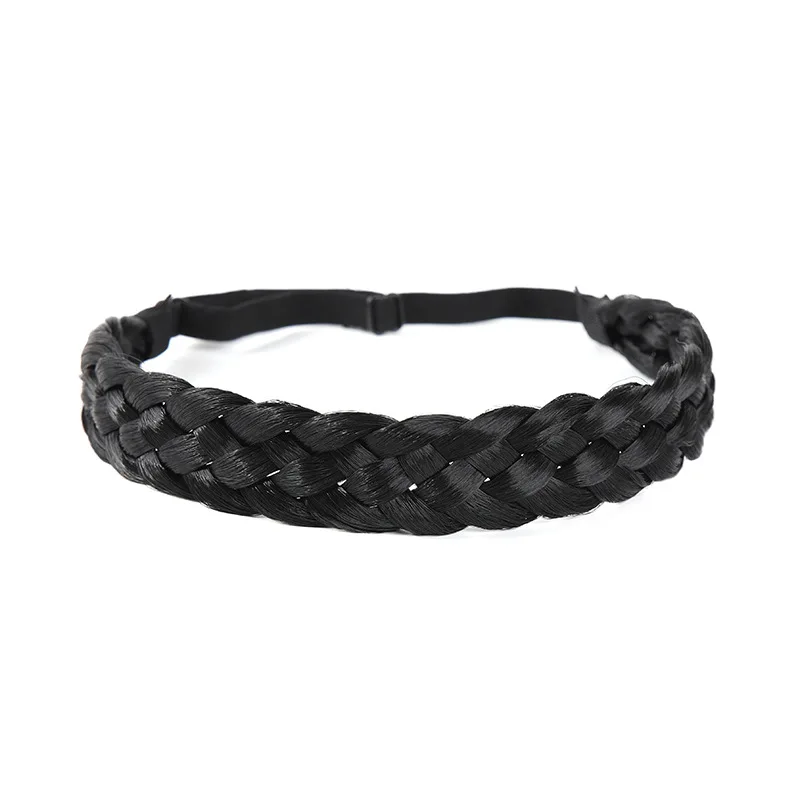 Braided Women's Elastic Hair Headband - Adjustable Synthetic Hair Accessory