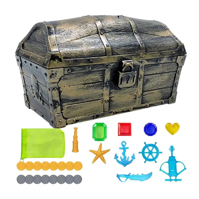 

Коробка для хранения сокровищ, игрушечный пиратский Кладоискатель, коробка для хранения игрушек большого размера для учителей, любимых сокровищ, коробка для хранения