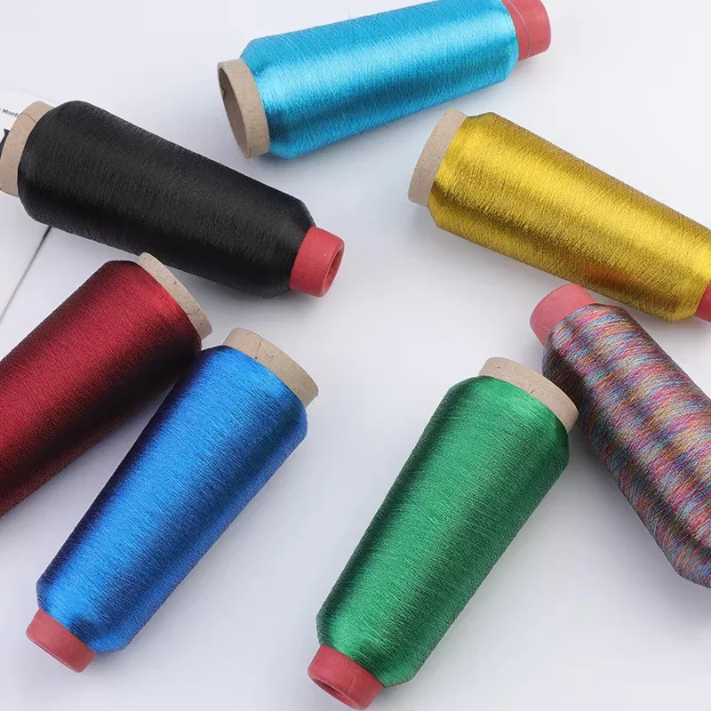 Metallic yarn 1Pcs 3200M/Roll Metallic Embroidery Crochet Knitting Yarn Cross Stitch