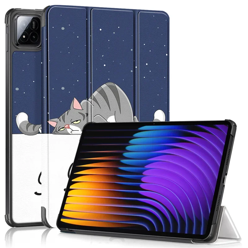 Elegant Trifold Magnetic PU Leather Stand Cover