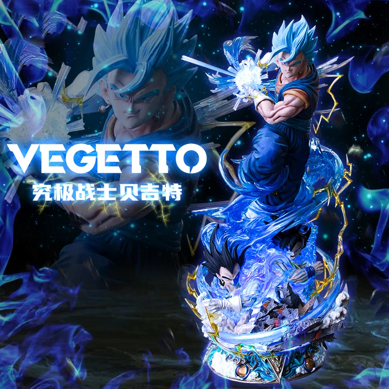 

Dragon Ball Action Figures Gk Son Goku Vs Vegeta Large Size Can Glow Super Saiyan Figurine Collectible Model Children Toys