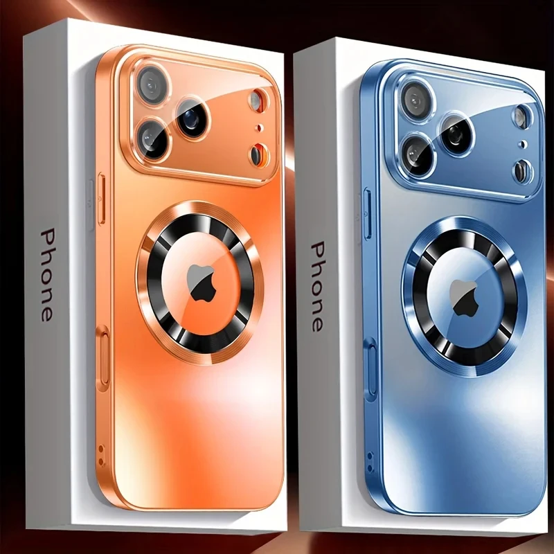 Luxury Titanium Metallic Matte Case with Glass Lens Protection and MagSafe Compatibility