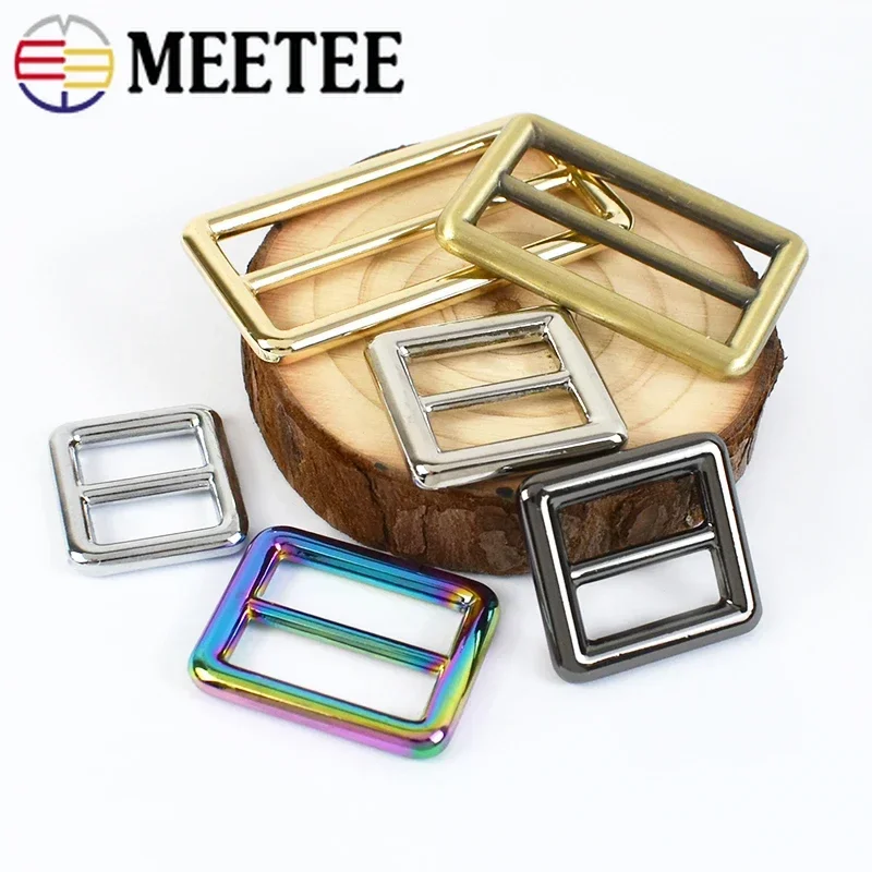 Meetee 트라이 글라이드 슬라이더, 백팩 웹 스트랩용 금속 버클 조정, DIY 가방 벨트, 가죽 공예 액세서리, 20mm, 26mm, 32mm, 38mm, 50mm, 4 개, 10 개