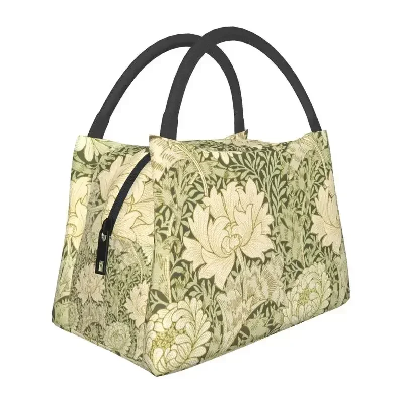 

Vintage Chrysanthemum By William Morris Insulated Lunch Bag Portable Bohochic Floral Cooler Thermal Bento Box Work Picnic