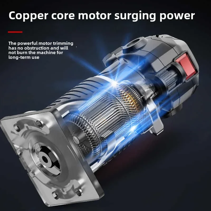220V Multi-functional Electric Trimmer for Woodworking with Slotting and Engraving Features