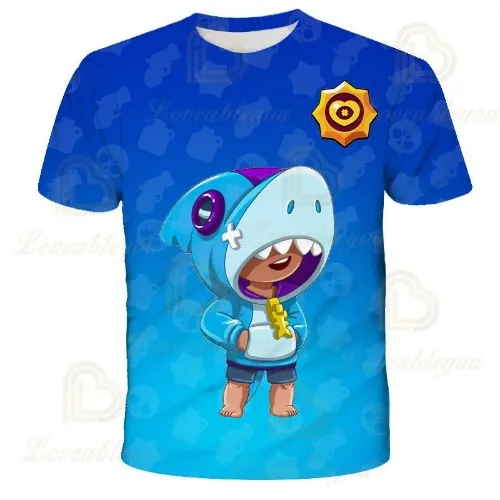 Camiseta con estampado 3D de videojuego para niños y niñas, ropa de estrella, León, Crow, 2024