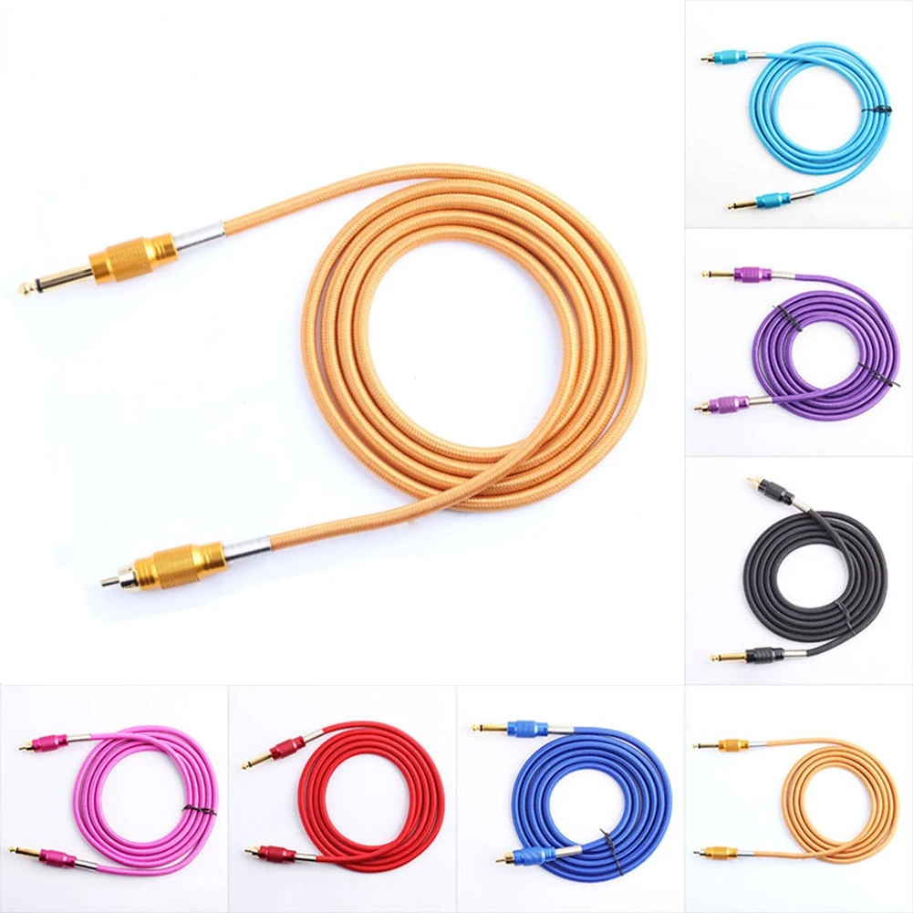 Multi-color 1.8M Nylon Braided Tattoo Machine Clip Cord RCA Cable Tattoo Gun Soft Copper Wire Tattoo Power Supply Tool Accessory ugreen cat 8 ethernet cable cat8 40gbps 2000mhz networking nylon braided internet lan cord for laptops ps 4 router rj45 cable