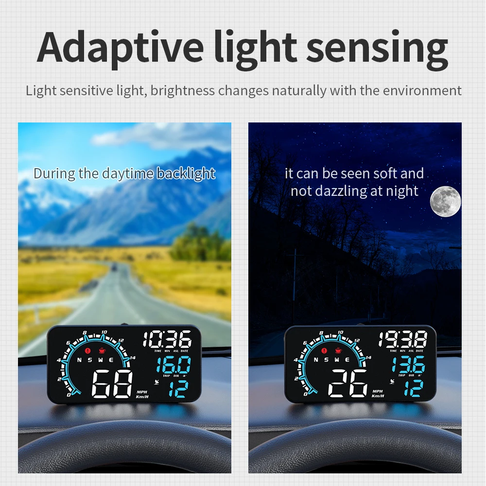 WYOBD G11 GPS HUD  ӵ,  ڵ  ÷ ð ¥  溸 ˸, KM/H MPH ħ 