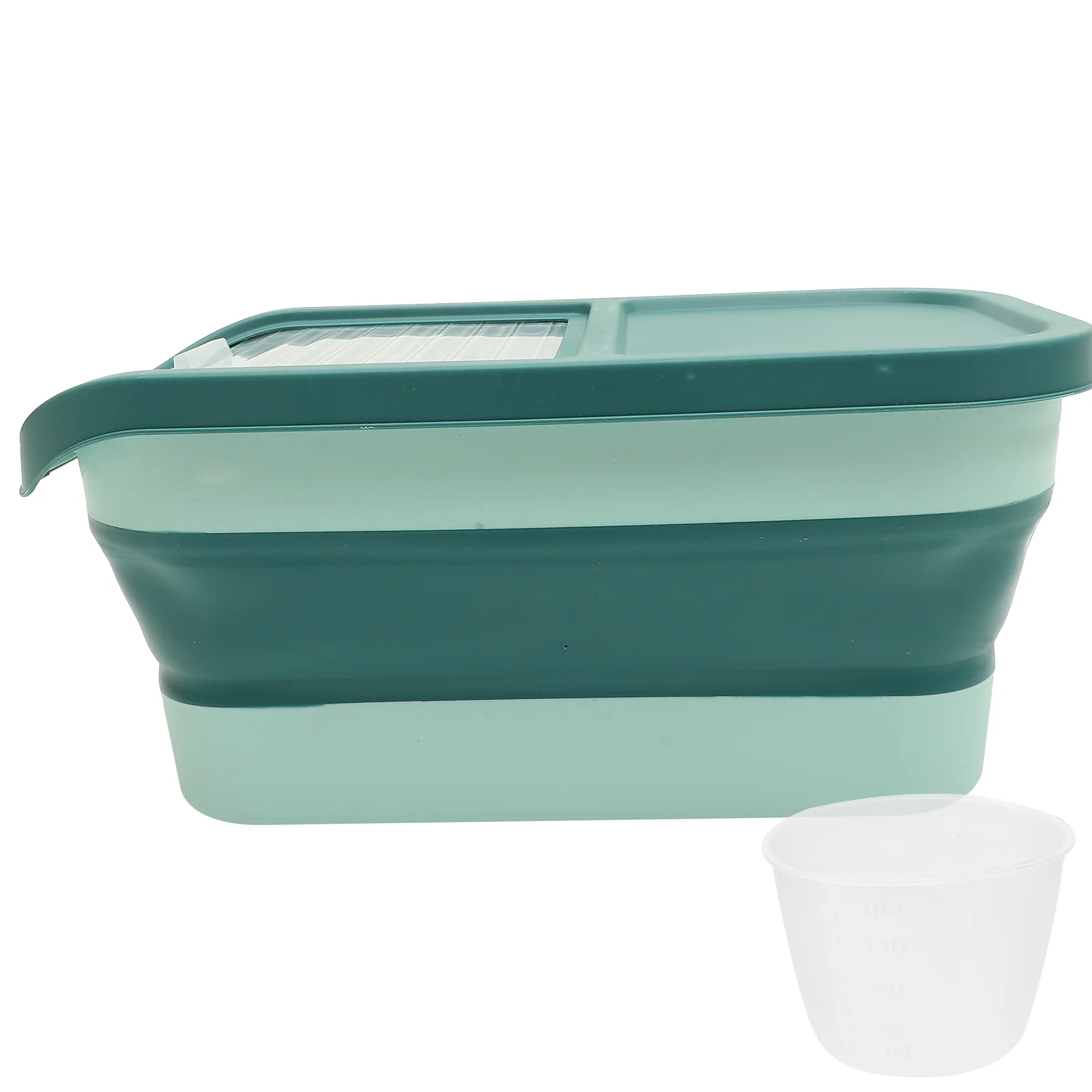 

Kitchen Slide-type Folding Rice Bucket Beans Flour Grain Storage Pet Cat Food Dog Nordic Green
