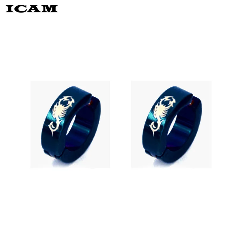 1Pair Men's Stainless Steel Stud Ear Clip Earrings