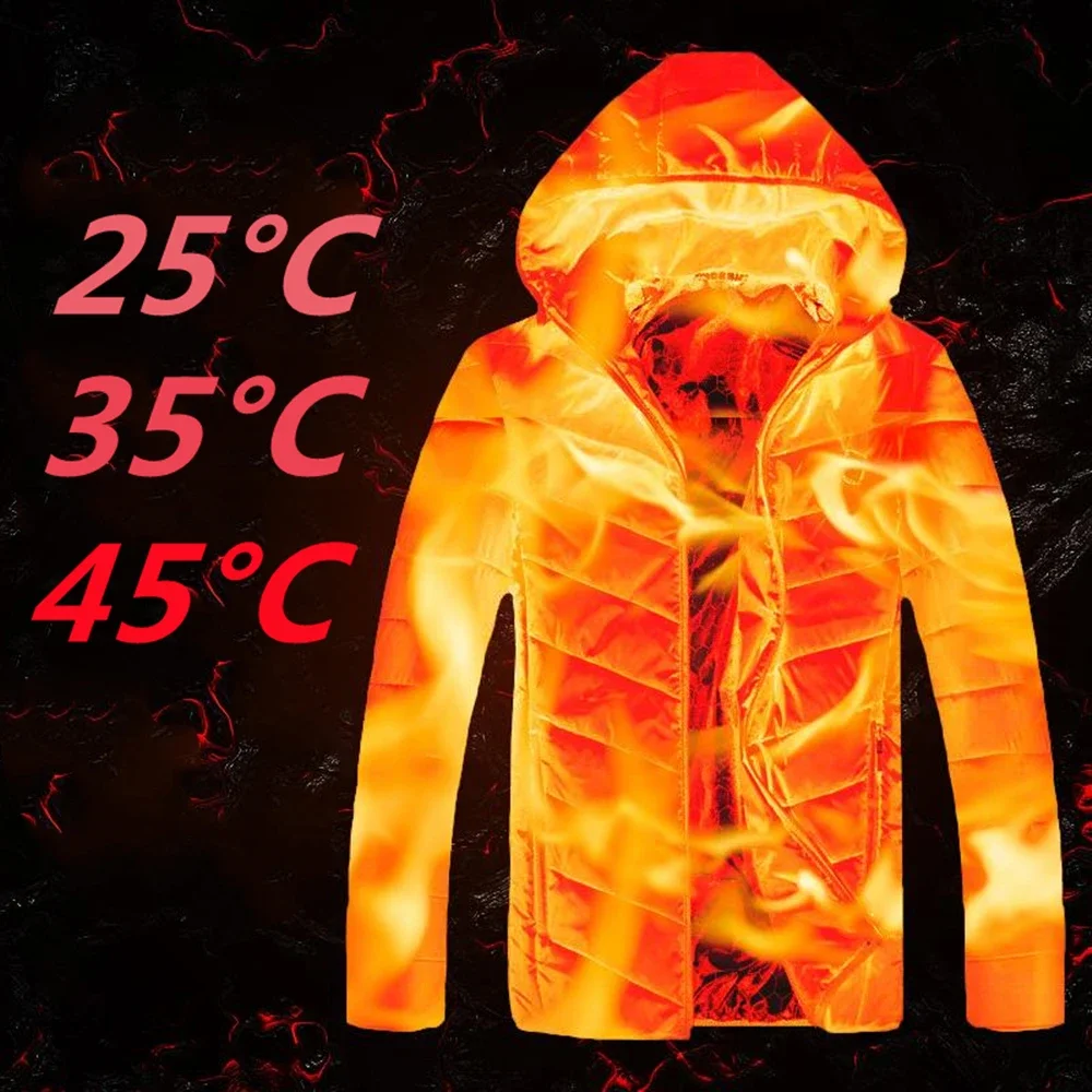Men 21 Areas Heated Jacket USB Electric Heating Vest for Women Winter Outdoor Warm Thermal Coat Parka Jacket