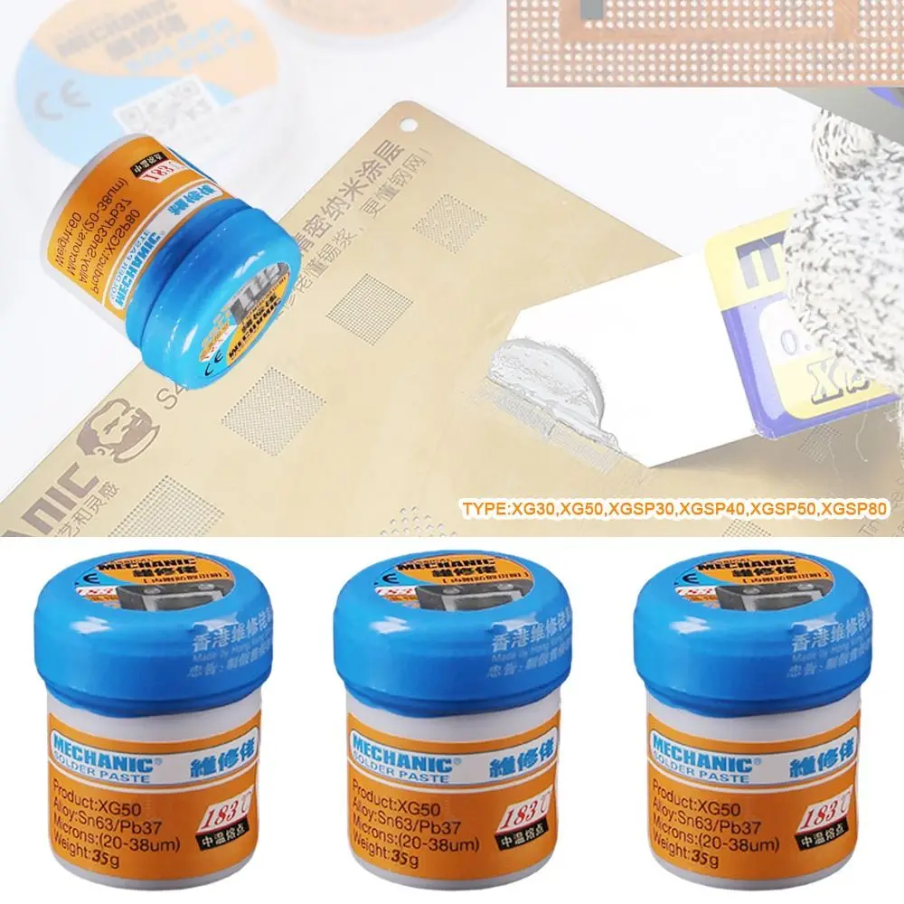 

Tin Sn63 Soldering Flux Low Medium Temperature Lead-Free Solder Flux Paste Tin Paste for Hakko 936/Saike 852D+TS100 BGA