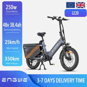 Bicicletta Elettrica ENGWE LE20 per Adulti, Batteria 48V38.4AH, Motore Mid-drive 250W, Telaio in Lega di Alluminio, Pneumatici 20*3.0 Pollici, E-bike da Città e Neve